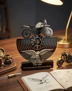 Rider Style Metal Desk Clock